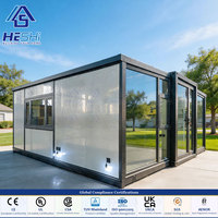 Maison préfabriquée en acier de 20 pieds ou 40 pieds, extensible, avec 1, 2, 3, 4 ou 5 chambres, maison pliable, mini-villa