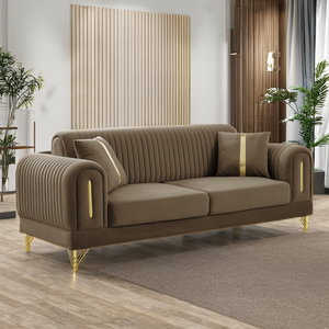 Ensemble Canapé de Salon Moderne de Luxe en Velours <span class=keywords><strong>Deluxe</strong></span> 1+1+2+3 Places pour Villa Hôtel Hall Distribution Meilleur Prix Meubles - Product Image 2
