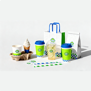 Bolsas de Papel para Llevar Comida con Logotipo Personalizado al por Mayor, Bolsas Desechables para Empacar Alimentos con Asa para Comida Rápida - Product Image 2