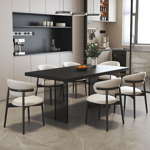Mesa de comedor rectangular de losa de piedra de 120 cm con estructura estable para comedor y uso doméstico - Product Image 4