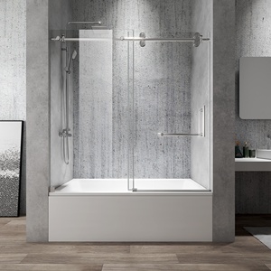 Exceed Écran de <span class=keywords><strong>baignoire</strong></span> sans cadre en verre trempé de haute qualité pour salle de bain Écran de <span class=keywords><strong>baignoire</strong></span> <span class=keywords><strong>coulissant</strong></span> - Product Image 5