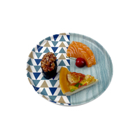 Triangle géométrique personnalisé et mélamine grain de bois assiette ronde réutilisable écologique dîner assiette pour la maison restaurant traiteur
