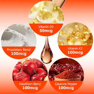 OEM Private Label Cayenne Pepper Hawthorn Turmeric <b>Vitamin</b> K2 D3 <b>Liquid</b> Drops with Cayenne Extract Immune Bone Health Drops - Product Image 4