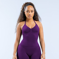 Meilleures ventes 2026 : Haut de sport long à bretelles pour femme, dos nu, avec bretelles réglables, soutien-gorge de sport pour la gym