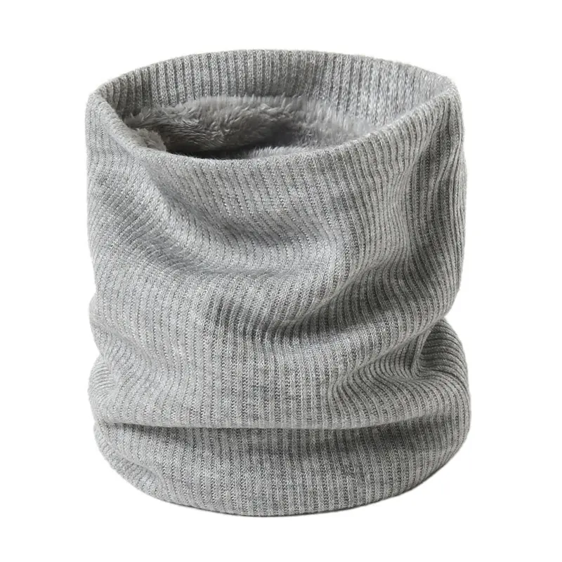 Ghetta per collo in lana merino bandana in poliestere senza cuciture con tubo nero solido