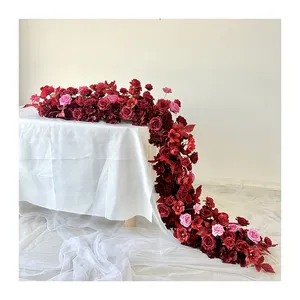 High Quality Artificial Flower Wedding MY05 Red Table Flower Road Layout Silk Flower