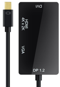 Câble <span class=keywords><strong>adaptateur</strong></span> de convertisseur multifonction DisplayPort DP mâle vers <span class=keywords><strong>HDMI</strong></span> <span class=keywords><strong>DVI</strong></span> VGA femelle 4K 3 en 1 1080P Câbles audio vidéo pour ordinateur portable - Product Image 4