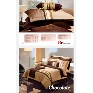 Juego de Edredón Chocolate Queen 220x240 cm, Rayado, de Algodón y Poliéster, para Primavera, Uso Doméstico - Product Image 3