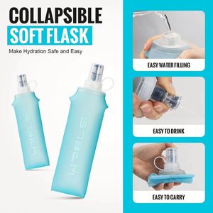 Botella de Agua Plegable de TPU Personalizada al por Mayor, Botella de Agua Flexible con Logotipo Personalizado, Botella Deportiva para Correr, Botella de Plástico Flexible - Product Image 4