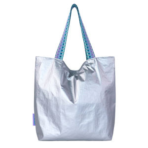 Bolsa de Mano Minimalista Ecológica de la Serie Color-Blocking de Tyvek, con Diseño Moderno, con Cierre, para Viajes, Playa, Salidas Diarias - Product Image 3