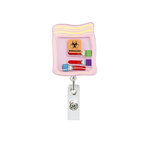 Nuevo Portacredencial Médico de Acrílico con Clip Extensible y Colgante Deslizante, Fácil de Usar - Product Image 1