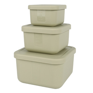 Juego de loncheras cuadradas de silicona de grado alimenticio, 3 piezas, herméticas, aptas para microondas, para uso en la oficina - Product Image 4