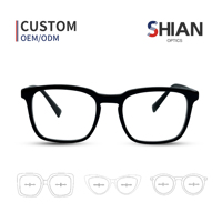 Monturas de Gafas Ópticas Unisex Vintage Cuadradas de Acetato, Lentes de PC Ligeras Personalizadas, Montura Completa para Uso Diario