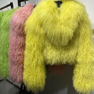 Usine en gros de haute qualité moelleux col de ville court pleine peau véritable manteau de fourrure d'agneau mongol veste de fourrure d'agneau du <span class=keywords><strong>Tibet</strong></span> - Product Image 3