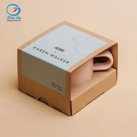 Boîtes en verre personnalisées en carton ondulé pour l'expédition de tasses, boîtes de présentation avec fenêtre ouverte, boîtes à gobelets, emballage cadeau pour articles de boisson