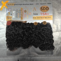 X-TRESS Brazilian Body Wave Bundles Rambut Asli Alami Remy Human Hair Extension 3/4 Bundel untuk Wanita Kulit Hitam 15A+