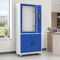 Armoire de rangement intelligente pour clés avec surveillance RFID en temps réel, déverrouillage par reconnaissance faciale, empreinte digitale et carte IC, et compartiment de rangement inférieur