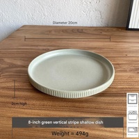 Service de vaisselle en céramique mate nordique à cannelures, assiettes et bols en porcelaine côtelée vintage pour restaurants haut de gamme et photographie culinaire