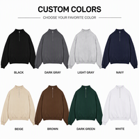 Sweat-shirt à col zippé 1/4 personnalisé OEM, brodé, en molleton de coton et polyester, écologique, durable, coupe décontractée, pour homme