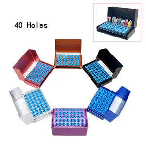 16/24/40 fori porta frese dentaria autoclavabile in alluminio scatola di disinfezione per FG/RA/CA Bur con blocco in silicone strumenti dentali - Product Image 2