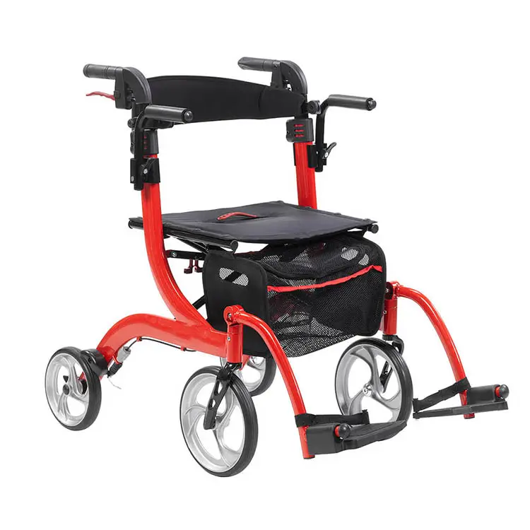 アルミニウムデュエットローラーターローリングウォーカーと輸送車椅子