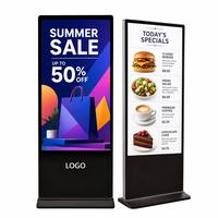 Señalización Digital Inteligente 4K Android con Soporte de Piso, Pantalla LCD Comercial Ultra Delgada con Marco Estrecho, Reproductor de Publicidad, Tótem, Quiosco, Tablero de Menús