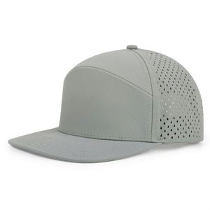 หมวกแก๊ปทรงสปอร์ตแบบ Snapback คุณภาพสูง สั่งทำโลโก้ได้ 男女兼用 กันน้ำ ระบายอากาศด้วยเลเซอร์ 7 แผง ปีกแบน กันน้ำ สำหรับกีฬาเบสบอล - Product Image 3