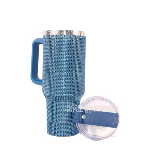 Stainless Steel Tumbler 40Oz Rhinestone Insulated Water <b>Bottle</b> With Straw For Travel Car Outdoor Sports Home Office Use - Product Image 5