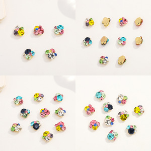 Strass en forme de fleur de Nantong 7x7mm à dos plat, couleurs bonbon soda, accessoires de bijoux pour ongles DIY - Product Image 2