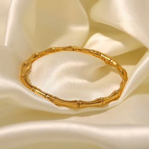 Brazalete Unisex de Acero Inoxidable Chapado en Oro de 18K, Joyería Moderna para Aniversario, Venta al Por Mayor, Simple, No se Desvanece - Product Image 1
