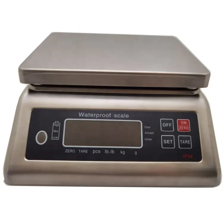 WFA Santwell-جهاز قياس الوزن صغير الحجم, جهاز قياس الوزن صغير الحجم لقياس الوزن مزود بشاشة LED من الفولاذ المقاوم للصدأ مقاوم للماء