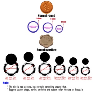 Nhà Máy Bán Buôn Dính Logo Tùy Chỉnh 3D Sáp Con Dấu Sticker Đám Cưới Phong Bì Trang Trí Vòng Vuông Hình Dạng Hình Bầu Dục - Product Image 6