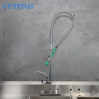 Industrial Style Long Neck Commercial Bar Deck Mount Sprüh armatur Messing Küchen spüle Vor spülung Wasserhahn für Hotels 2 Löcher