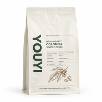 YOUYI Sachet de café personnalisé imprimé en gravure, pochette verticale avec valve unidirectionnelle et fermeture éclair refermable, conforme BRCGS FDA