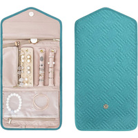 Étui de rangement pour bijoux de voyage, pour boucles d'oreilles, bagues, colliers, organisateur de bijoux portable suspendu