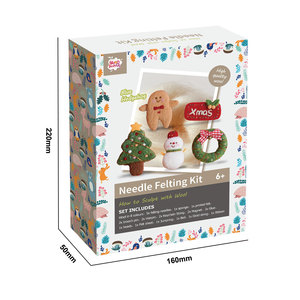 Kit de feutrage en laine de Noël pour débutants, feutrage à l'aiguille DIY avec tapis de densité et toile pour l'enseignement des nouveaux arrivants - Product Image 2