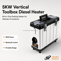 Chauffage diesel vertical tout-en-un OkyRie Flagship TFT Edition 5KW avec réservoir de carburant intégré pour cabine de camion, camping-car, tente
