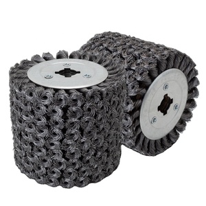 <span class=keywords><strong>Brosse</strong></span> métallique torsadée robuste 120x100mm, alvéole de 19mm, pour finition brossée de l'acier inoxydable - Product Image 1