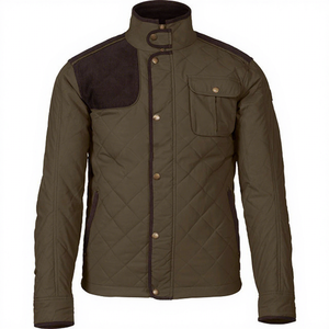 Vestes de chasse pour hommes personnalisables OEM, respirantes, en toile 100% coton, avec logo de marque personnalisé et fermeture à boutons - Product Image 1