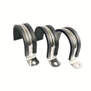 Galvanized Steel <b>Quick</b> Split <b>Clamp</b> Rubber Lined Pipe Support Hanger O Shape Pipe <b>Clamp</b> for Steel Channels - Product Image 1