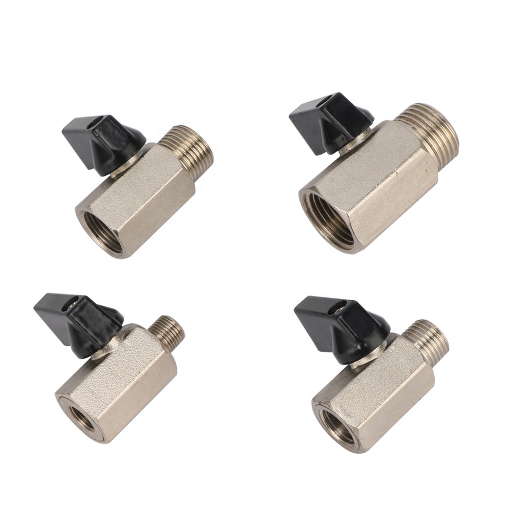 1/8" 1/4" 3/8" 1/2" Thread Mini Brass Ball Valve BSP Male To Female Air Oil Water Shutoff Valve