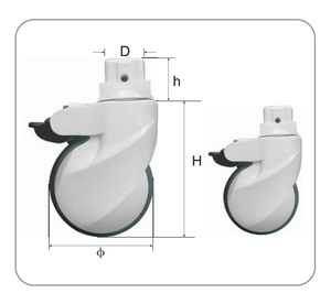 Roue de roulette médicale pour tige solide, pivot médical, <span class=keywords><strong>lit</strong></span> d'hôpital, équipement médical - Product Image 2
