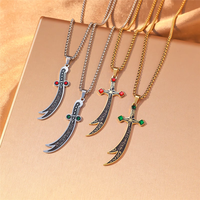 Collier pendentif épée islamique Zulfiqar pour hommes musulmans, bijou vintage arabe, cadeau religieux