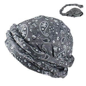 Sombreros de turbante para hombre, estampado africano, elástico, informal, para hombre y mujer, pañuelo africano que combina con todo, gorra de manga Amoeba - Product Image 4