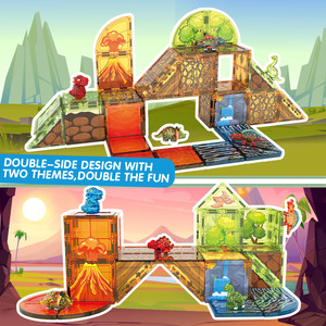 Khủng Long Chủ Đề Mạnh Mẽ Nam Châm Khủng Long Đồ Chơi Với In Ấn Nhựa Từ Khối Zoo Xây Dựng Đồ Chơi Từ Gạch - Product Image 5