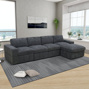 Canapé en velours côtelé gris foncé rétro, pour salon, usage domestique, chaise longue droite, ensemble de meubles complet - Product Image 5