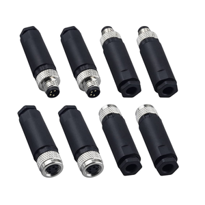 ขั้วต่อ M12 แบบ 4 พิน ตัวเมีย กันน้ำ สำหรับยานยนต์ IP67 12V 4A แบบต่อสายได้ในสนาม ตัวเรือนทองแดงตรง หน้าสัมผัสทองเหลือง มาตรฐาน DIN - Product Image 2