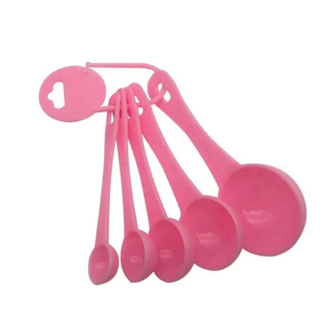 Plastic measuring colorful plastic spoon set with tag