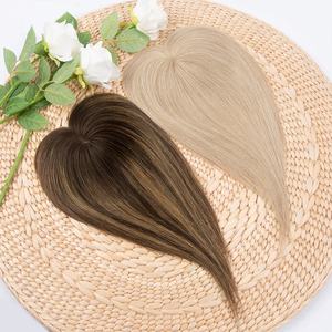 Topper de cheveux naturels Bangs 5x3 pouces, en dentelle mono complète, à clipser, densité 130%, pour cheveux clairsemés - Product Image 6