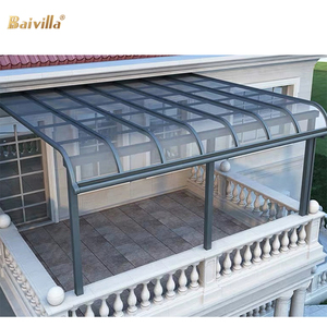 Toldo de aluminio impermeable para ventana, cubierta curva para lluvia, protección solar para patio, balcón, entrada, ventanas, puertas, toldo para el hogar - Product Image 4